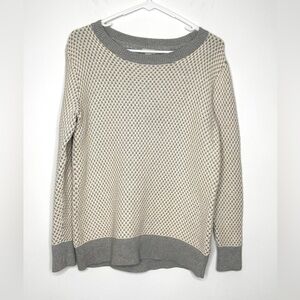 L. L. Bean Organic Cotton Sweater Sz XS Gray Cream casual outdoor neutral